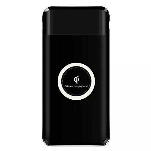 Qi Wireless Portable Charger,2 in 1 Wireless Charger Power Bank 10000 mAh for iPhone x/8/8 Plus,Samsung Galaxy S6/7/8 and More (Black)