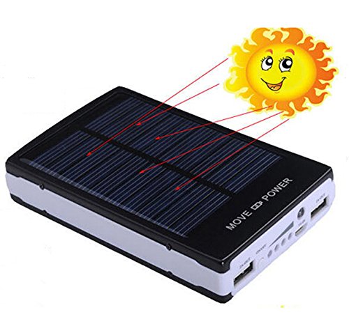 iMeshbean 30000mAh Dual USB Portable Solar Battery Charger Power Bank For Cell Phone (Black)