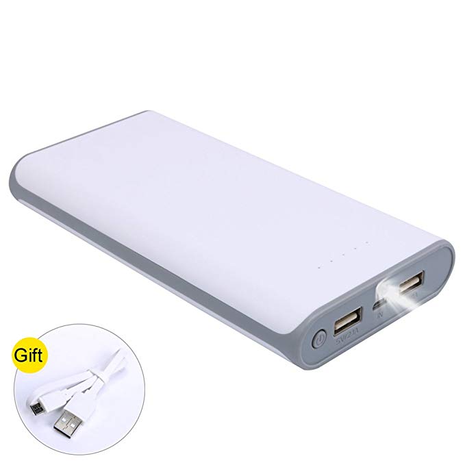 20000mAh Ultra High Capacity Power Bank with 2 USB Output, External Battery Pack for iPhone, iPad & Samsung Galaxy & More (GREY)