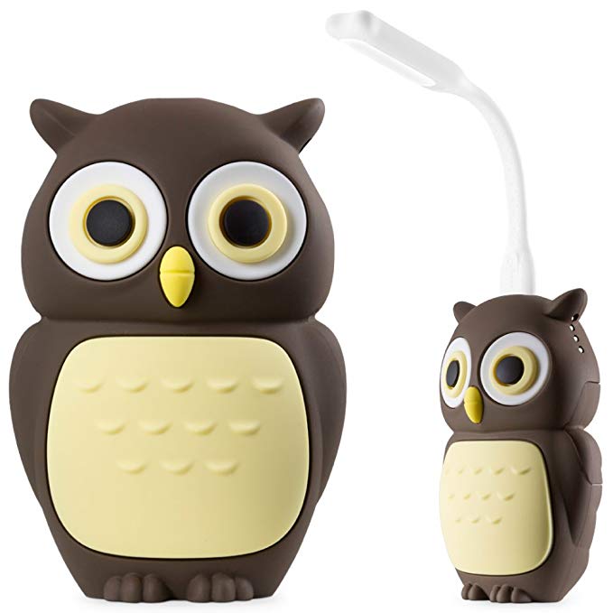 Cute Portable Charger 6700mAh Power Bank with USB LED Light, Animal Cartoon Kids Girls Gift 2.1A External Battery Pack for iPhone 8 7 6 Plus Samsung S8 iPad Cell Phone - Owl