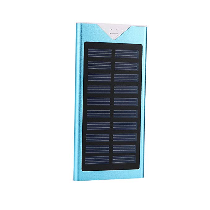 Solar Charger,Electric Camel 10800mAh Portable Solar Power Bank Dual USB LED Battery Charger for Outdoor iPhone,Samsung,Android phones,GoPro Camera,GPS and More (Blue)