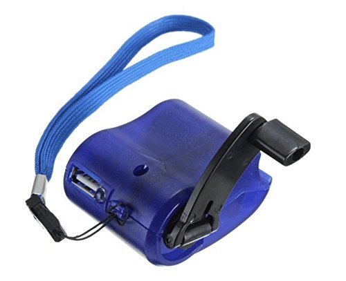 USB Hand Dynamo Charger, CandyQ Travel hand Emergency Phone Charger (Blue)