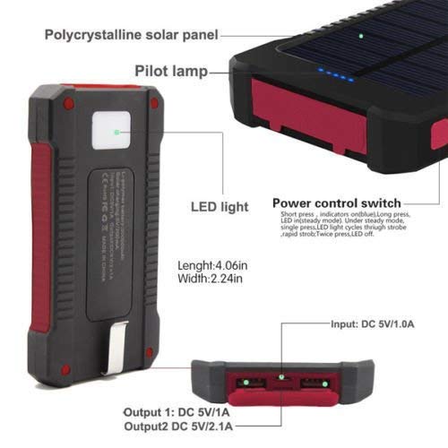 500000mAh USB Portable Solar Battery Charger Power Bank Phone