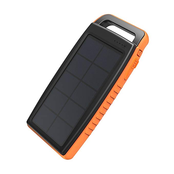 15000mAh Portable Charger Solar Power Bank Dual USB (Certified Refurbished)