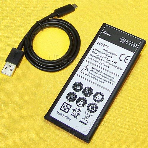[Microsoft Lumia 950 Replace Battery] 3400mAh Extended Slim Battery + USB 3.1 Data Cable Cord Reversible Connector 3ft for AT&T Microsoft Lumia 950 Phone - USA FAST SHIPPING