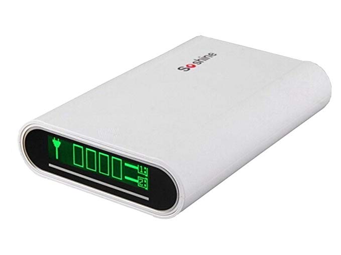 Soshine® 10400mAh Dual USB Charing Port Smart Power Bank for 4X 18650 External Batteries, with Large LCD Display (YM-E3-4)