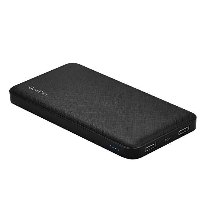 Power Bank,Go4Pwr 10000mAh Power Bank Portable Charger Powerbank 2-Port External Battery Charger for iPhone 7 Plus 6s 6 Plus, iPad, Samsung Galaxy, Nexus, HTC and More (Black)