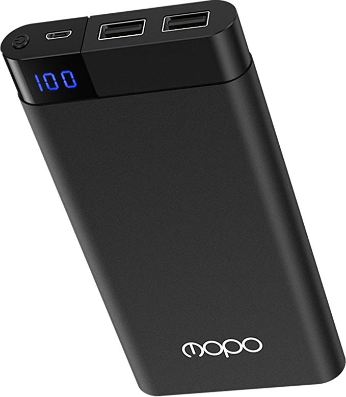 10000mAh Portable Charger 2A In 2.4A Out High-speed Power Bank External Battery Pack Digital Display&Dual USB Output Portable Phone Charger for iPhone,Samsung,iPad and all 5V Devices (Black)