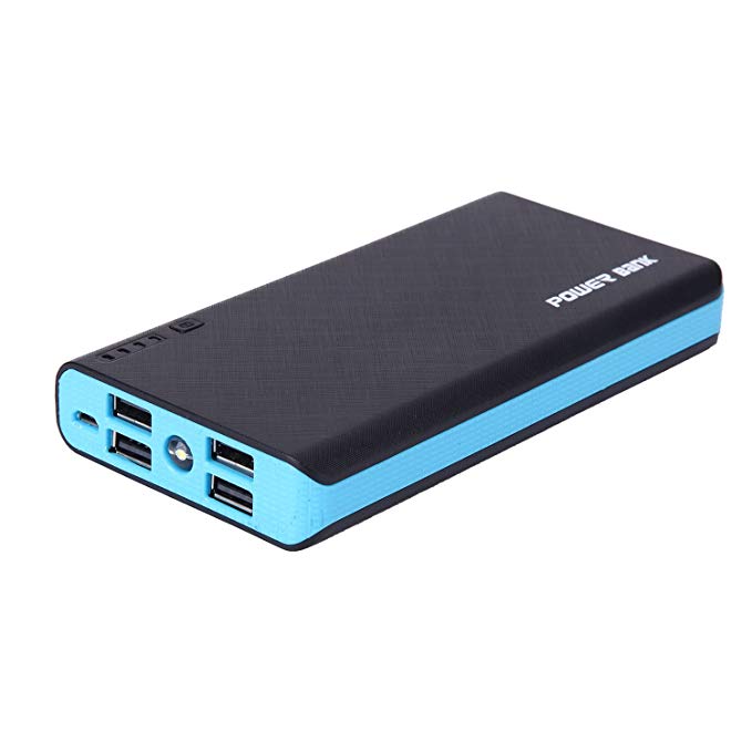 Case Safety 1 x 300000mAh 4 USB Portable Battery Charger External Battery for Cell phones, iphone, Samsung, HTC, Nokia, Sony, xiaomi etc., Blue