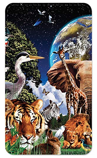 Amped Art Premium 5,000 mAh Dual USB Portable Battery Charger & External Battery Pack for iPhone 7, 7 Plus, Galaxy S8, S8 Plus & Other Smart Devices - Animal Kingdom