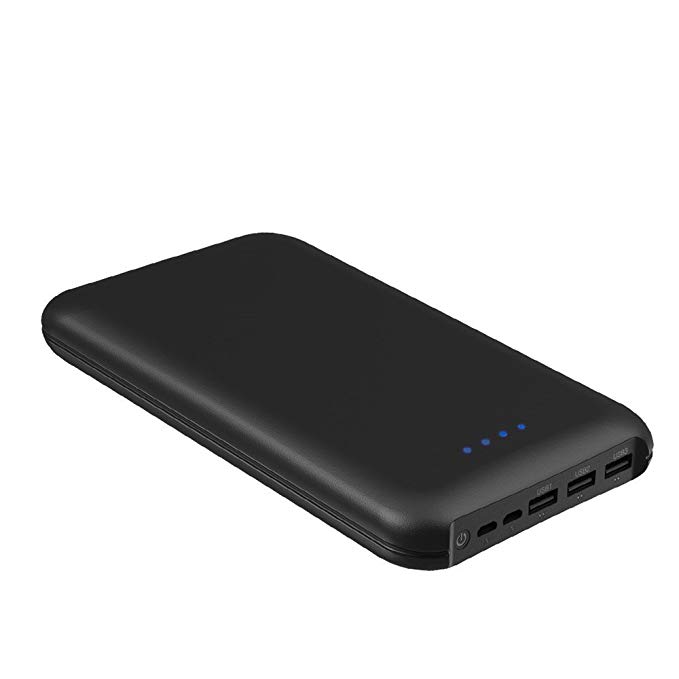 Power Bank 30000 Very Fast Charging Shockproof Ultra Slim 3 UBS External Battery Backup Very Thin Power Bank for all IOS Phones and all Android Phones (Black)