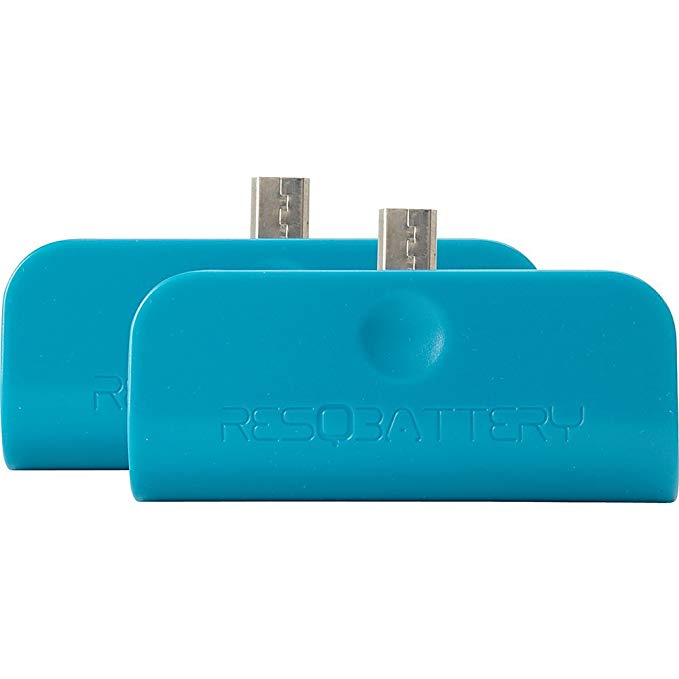ResQBattery - Tiny, Smartphone Battery Pack Will Jumpstart Your Phone (Pack of 2) (Blue)