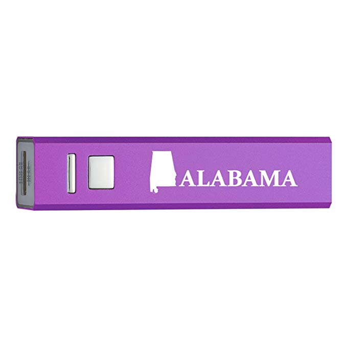 Alabama-State Outline-Portable 2600 mAh Cell Phone Charger-