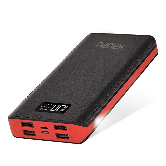 Power Bank 24000mAh Portable Charger Battery Pack 4 OutPut Ports Huge Capacity Backup Battery Compatible Android Phone And Other Smart Phone