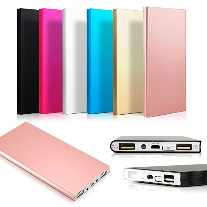 Ultra Thin 20000mAh Portable External Battery Charger Power Bank for Cell Phone (Rose Gold)