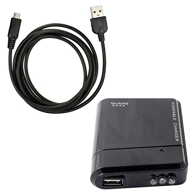 Fenzer Black Data Sync USB Charger Cable Portable Battery Extender for Casio Hitachi C751 C871 C811 GzOne Ravine 2 Commando 4G LTE Windows Phone