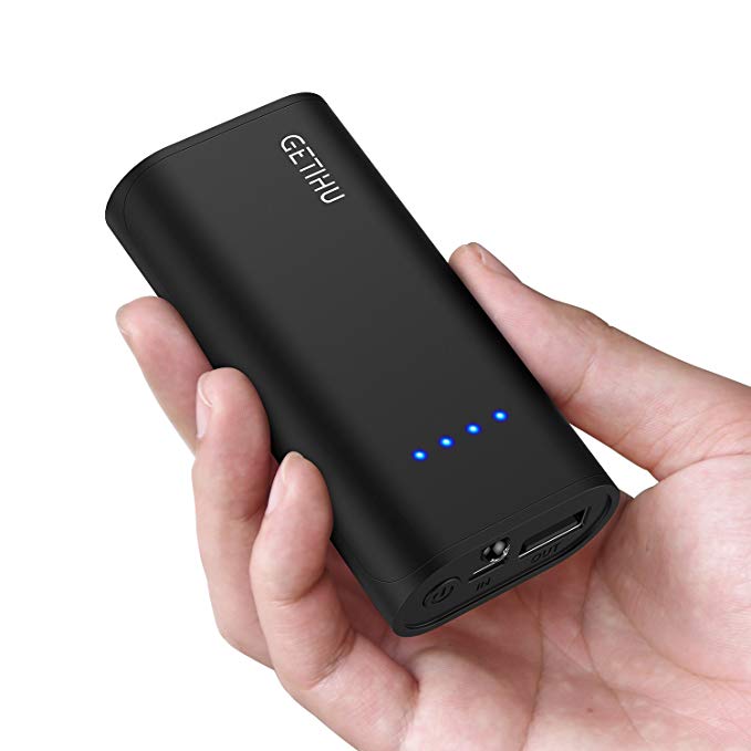 GETIHU Power Bank 5200mAh Portable Charger 2.4A High-Speed Charging Pocket-Size Battery Pack Mobile Charger Ultra Compact Powerbank with Flashlight for iPhone X 8 7 6s 6 Plus Samsung Cell Phone